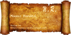 Maasz Renátó névjegykártya